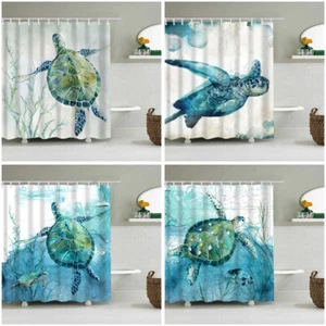 Turtle Series Shower Curtain Tarp Bathroom Decor - Picture 1 of 11