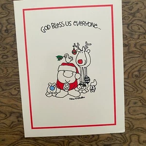 God Bless Us Everyone Ziggy Christmas Holiday Greeting Card 1977 - Picture 1 of 3
