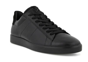 NIB - ECCO Street Lite Retro Leather Men Sneakers Sz. US13/EU47 blk - Picture 1 of 5