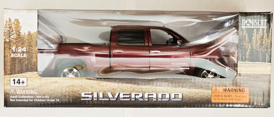 SEALED Norscot Burgandy Ruby Red Chevy Silverado 1/24 Scale Model 2014 Chevrolet - Image 1 of 4