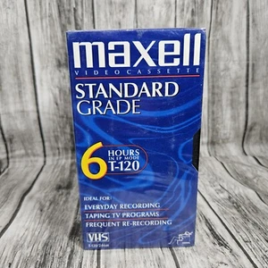NEW Maxell 6 Hours Standard Grade T-120 VHS Blank Video Tape EP Mode (1 Pack) - Picture 1 of 6
