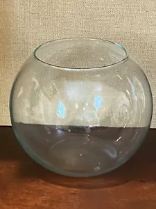 Vaso a sfera rotondo 9"" largo 7"" ciotola per pesci alto vetro trasparente terrario globo - Foto 1 di 6