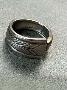 Handmade Very Nice Abstract Peacock Feather Utensil Handle Wrap Band Ring S 8.75 - Picture 1 of 8