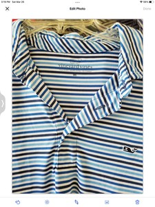 1  Multi Blue M Vineyard Vines Golf Polo Shirt Striped Mens performance  medium