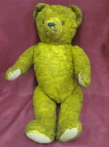 "Antiguo oso de peluche de lana de 18"" original alemán de 1920 con ojos de cristal" - Imagen 1 de 11