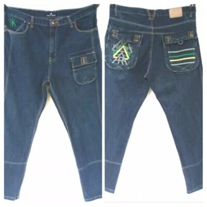 Men's Size 38x31 Red Ape Embroidered Designer Denim Blue Jeans          B48 - Picture 1 of 12