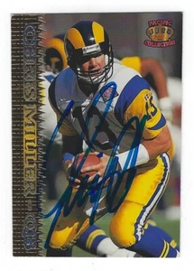 1995 PACIFIC CROWN COLLECTION CHRIS MILLER SIGNED IP RAMS - Picture 1 of 2