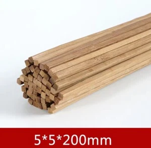 Bamboo Strips, model making, craft Diorama 10 Pieces 5mm X 5mm X 200mm Wood UK - Picture 1 of 3