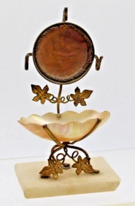 Antique Pocket Watch Holder Grand Tour French Ormolu Bronze Abalone Shell MOP - Picture 1 of 14