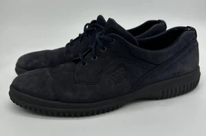 Ecco Soft Shoes Womens 41 US 10.5 Dark Navy Suede Leather Oxford Lace Up Comfort - Picture 1 of 9