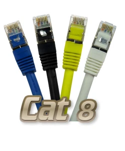 NEW Cat 8 Cable Super Fast Gigabit Ethernet RJ45 LAN Lead | 8.1 Full Copper lot - Picture 1 of 16