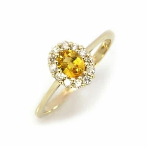 1CT Yellow Lab-Created Sapphire Diamond Halo Ring 14k Yellow Gold Plated - Picture 1 of 9