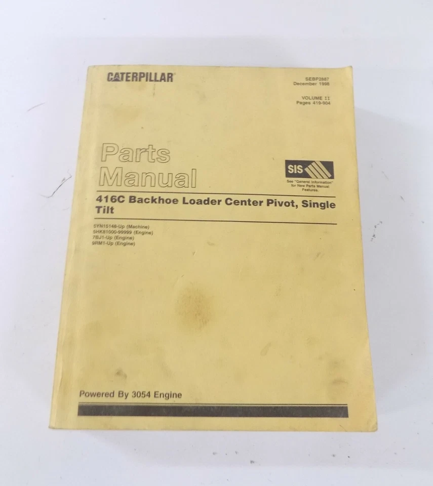 CAT CATERPILLAR 416C BACKHOE LOADER PARTS MANUAL 12/98 - Image 1 of 1