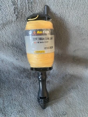 Am-Tech 100m Line Reel Measuring Laying String Cord Bricklaying Pull Up Button - Image 1 of 4