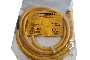 NUEVO Juego de cables Turck RKC 4.4T-2, M12 hembra a extremo de corte, amarillo, 4 condiciones, 2 metros, - Imagen 1 de 3