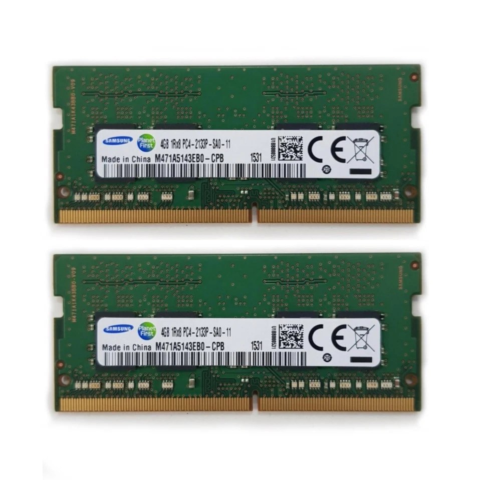 Samsung 8GB (2x 4GB) DDR4 2133MHZ PC4-17000 SODIMM Memory Ram M471A5143EB0-CPB - Image 1 of 4