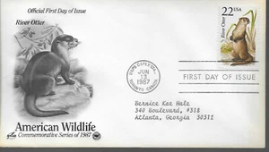 River Otter--American Wildlife-1st day issue-1987 - Picture 1 of 1
