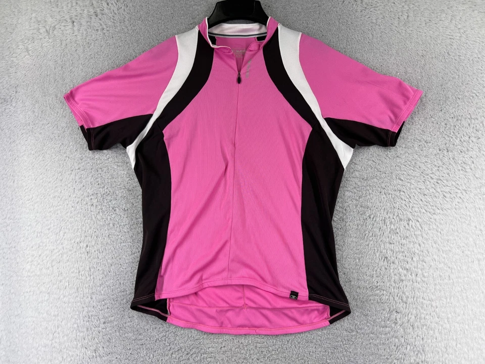 Sugoi Cycling Jersey Womens Extra Large Pink Black 1/2 Zip Polyester Pockets - Image 1 of 4