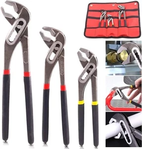 Tongue Groove Joint Plier Set 3 Pack 8 in 10 in 12 in Channel Lock Pliers - Picture 1 of 6