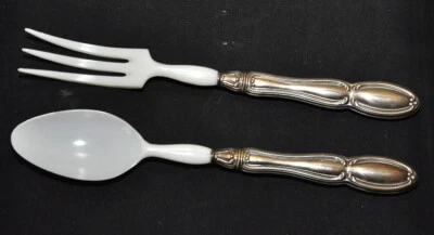 Grandi posate Forchetta Cucchiaio Argento 800 vintage modernariato - Immagine 1 di 4