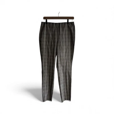 Rag & Bone Women’s Size 12 Simone Pants Gray Pink Glen Plaid High Rise Ankle Zip - Image 1 of 4