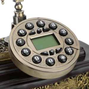 Lf‑1200D Resin Imitated Wood Vintage Telephone Retro Antique Landline Phone BUU - Zdjęcie 1 z 12