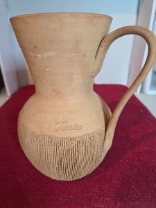 JARRA DE AGUA ROSEVILLE POTTERY TERRACOTA SIN ESMALTAR ETIQUETA TERRACO Estate comprar - Imagen 1 de 11