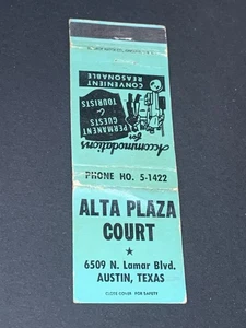 Vintage Texas Matchbook “Alta Plaza” Austin - Picture 1 of 2