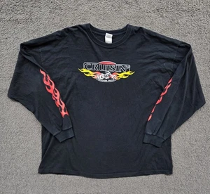 Camisa De Colección Motociclista Llama Para Hombre 3XL Manga Larga Llamas Fuego Cataratas del Niágara Años 2000 - Imagen 1 de 9