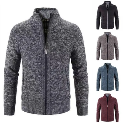 Schlanke und funktionelle dicke Herren Strickjacke ideal für Outdoor Aktivität - Bild 1 von 4