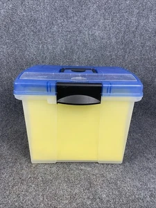 Vtg Rubbermaid File Keeper Hard Shell Carry Case Storage Box W/ Hanging Folders - Picture 1 of 8