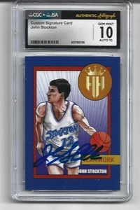 JOHN STOCKTON SIGNED GEM MINT 10 CARD, AUTOGRAPH IS GRADED GEM-MT 10 - Bild 1 von 2