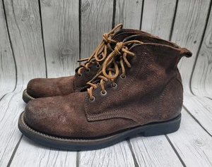 Frye Roland Boots Dark Brown Suede Leather Chukka Men's 10 D Ankle Lace Up  - Picture 1 of 12