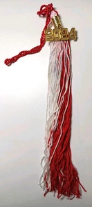 Red & White Class Of 2024 Graduation Cap Tassel - Afbeelding 1 van 2