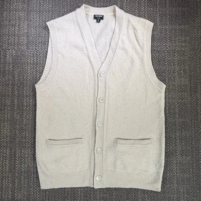 Todd Snyder Cambridge Cárdigan Chaleco de Lana para Hombres Mediano Marfil Hilo Italiano Preppy Foto 1 de 4