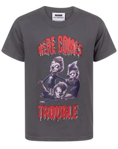Hotel Transylvania Grey Here Comes Trouble Short Sleeved T-Shirt Boys - Picture 1 of 7