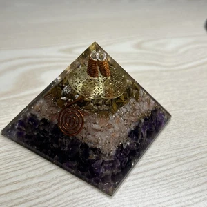 Reiki Heilung~Tigerauge~Sonnenstein~Amethyst Orgon Pyramide~Super Energiegenerator - Bild 1 von 7