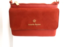 Nanette Lepore Orange Faux Leather Crossbody Bag Clutch w. Attached Wallet NWOT - Picture 1 of 8
