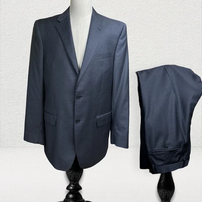 Jos A Bank Signature Gold Wool Suit Men 43L Pants 37L Blue Tailored Fit - Image 1 of 4