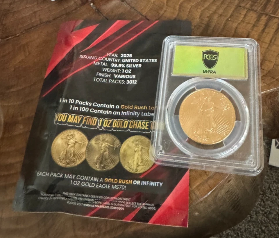 2022 1oz Gold Eagle MS70 Ultra Gold Label PCGS (ultra breaks privy power 2) - Image 1 of 2