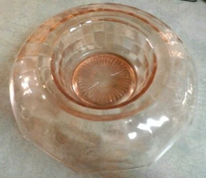 PINK DEPRESSION GLASS WATERFALL (ROLLED EDGE) BOWL- CENTERPEICE STUNNING - Picture 1 of 5