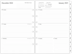 Recarga de planificador semanal y mensual 2025, 5-1/2" x 8-1/2", funciona desde enero de 2025 hasta - Imagen 1 de 12