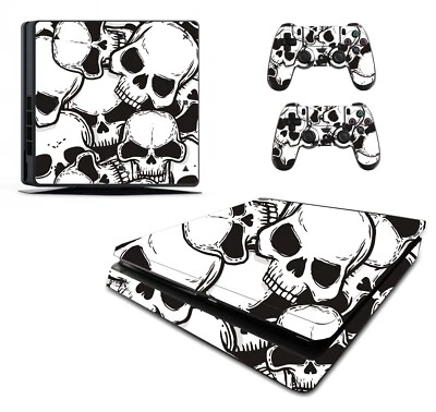 Skulls Adesivo/Skin Playstation 4 Slim Console/Telecomando Controller,pss10 - Immagine 1 di 4