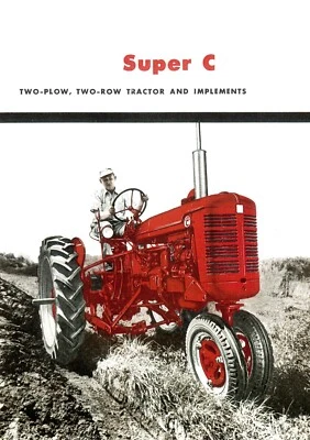 Folleto de tractor International Harvester McCormick Farmall Super C 2 arados 2 filas Foto 1 de 4