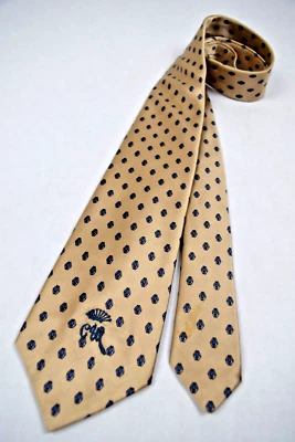 Corbata de Colección Condesa Mara Años 50 Azul Champagne Foulard Satinado Sixtino 54" x 3.5" Foto 1 de 4