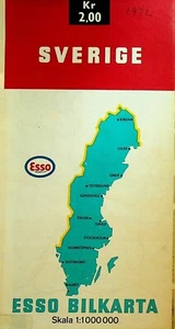 Esso Gas Station Map Schweiz Sverige 1972 Sweden - Picture 1 of 1