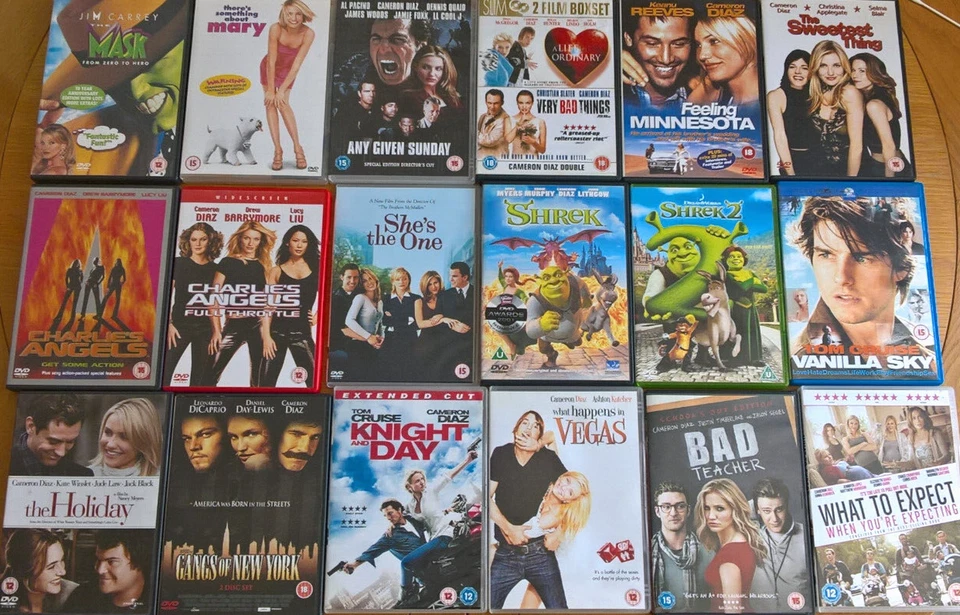 Cameron Diaz 19x DVD Collection Mask Mary Charlies Angels Shrek Holiday more R2 - Image 1 of 1