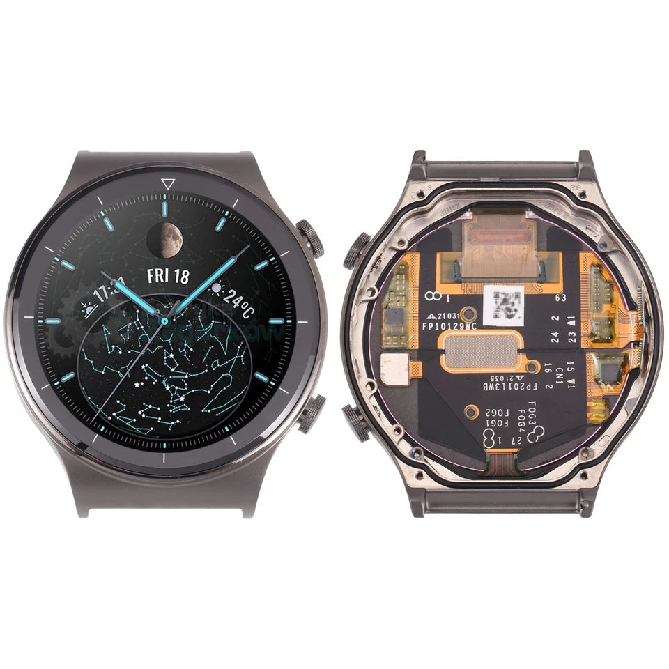 LCD Screen and Digitizer Full Assembly + Frame for Huawei Watch GT 2 Pro VID-B19 - Image 1 of 4