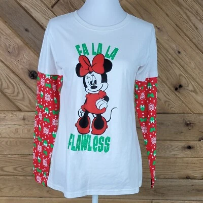 Camisa impecable Disney para mujer Minnie Mouse Navidad Fa La La talla grande Foto 1 de 4