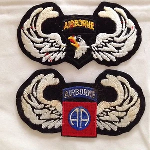 Airborne Embroidered Iron or Sew On Patches Set of Two (2) - Picture 1 of 6